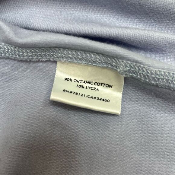 Eileen Fisher Womens Organic Cotton Stretch Short Sleeve T-Shirt Blue Petite P - Picture 5 of 15